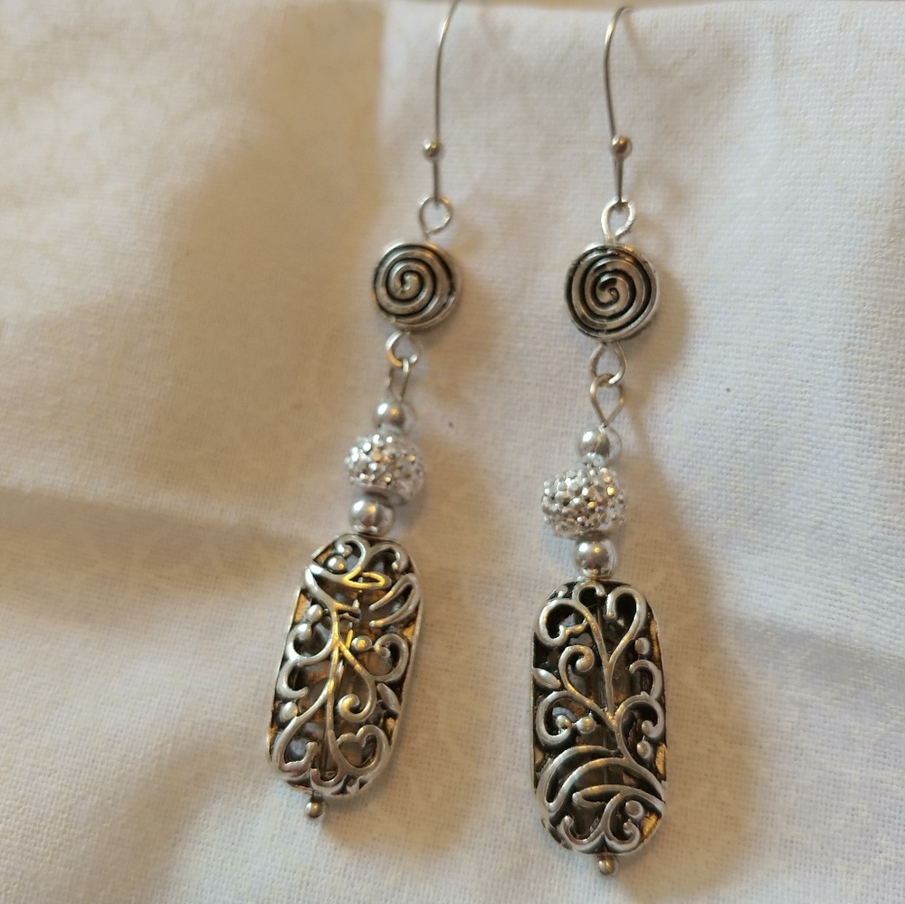 Silver dangle earrings